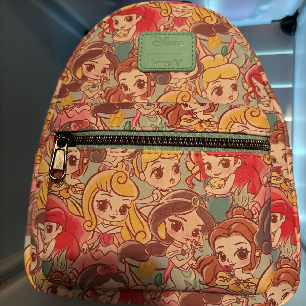 Disney Chibi Princess Mint Green Backpack